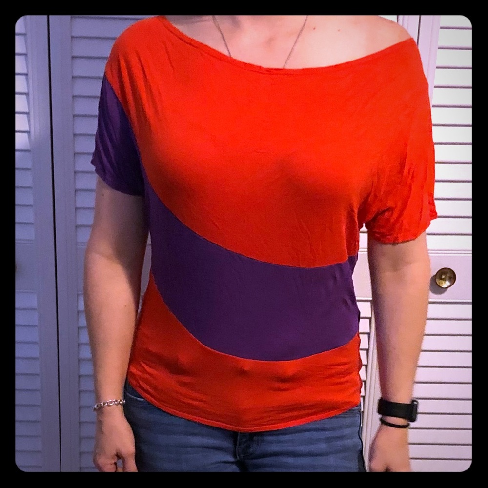Venus orange and purple top